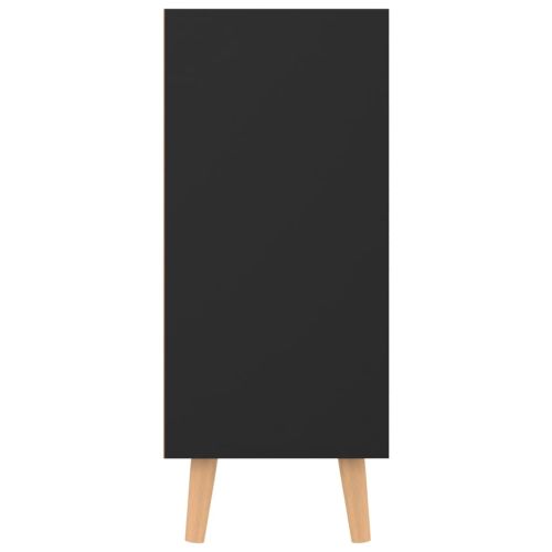 Сайдборд, черен, 90x30x72 см, инженерно дърво