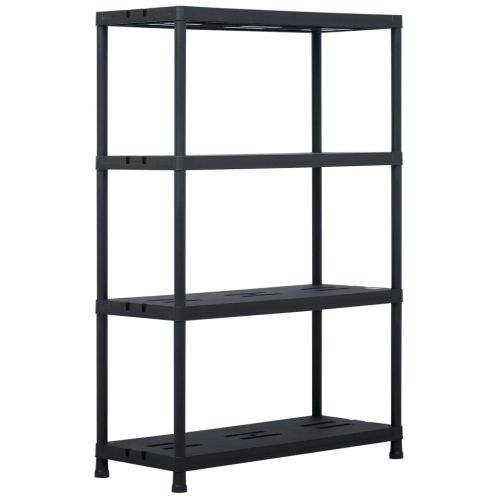 Стелажи за съхранение 2 бр черни 220 кг 90x40x138 см пластмаса