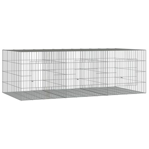 Клетка за зайци, 3 панела, 163x79x54 см, поцинковано желязо