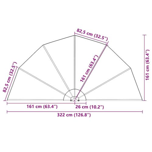 Сгъваема странична тента за тераса, сива, 200 см