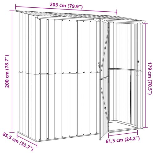 Градински навеси Антрацит 203 x 85,5 x 200 см Метал