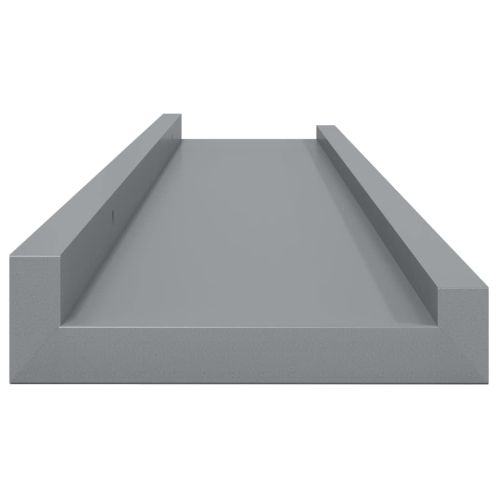 Стенни рафтове, 4 бр, сиви, 80x9x3 см