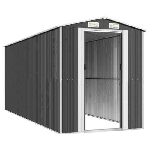 Градинска барака антрацит 192x523x223 см поцинкована стомана