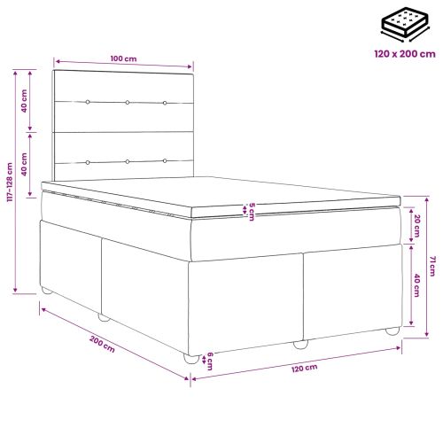 LED легло с матрак с LED ленти Тъмнозелено 120 x 200 cm Кадифе