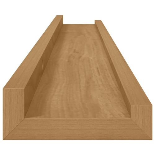 Стенен рафт Монтиране на стена 4 бр. Кафяво 80 x 9 x 3 cm