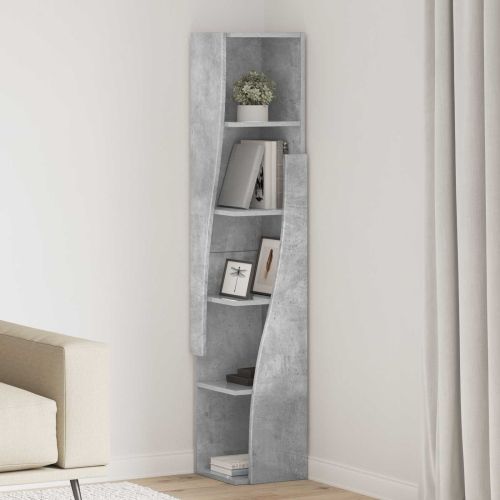 Ъглов шкаф 27,5x27x140см Инженерна дървесина Циментено сиво