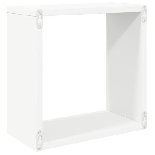 Стенни кубични рафтове, 4 бр, бели, 30x15x30 см