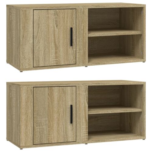 ТВ шкафове 2 бр, дъб сонома, 80x35x36,5 см инженерно дърво