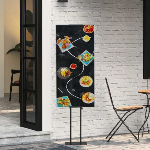Стендове за търговски прояви 2 бр. Черно 30 x 23,5 x 210 см