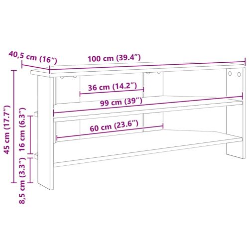 Ъгловшкафзателевизор 102x40,5x45см Димян дъб