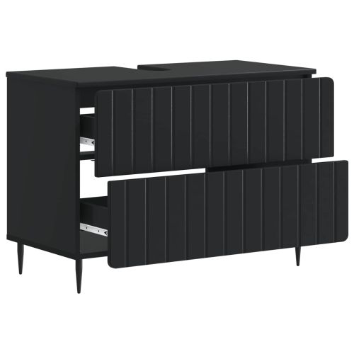 Шкаф за мивка в баня ZWOLLE Черно 82 x 41 x 58,5 см