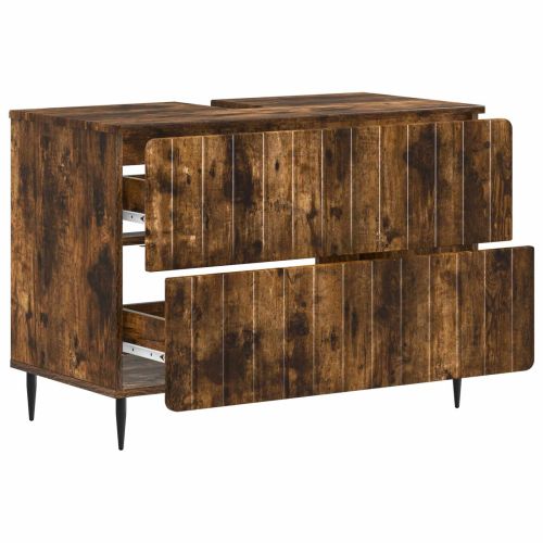 Шкаф за мивка в баня ZWOLLE Опушен дъб 82 x 41 x 58,5 см