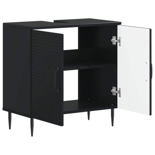 Шкаф за мивка в баня HAARLEM Черно 59,5 x 31,5 x 59 см