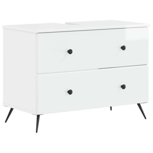 Шкаф за мивка в баня BREDA Бял гланц 82 x 41 x 59 см