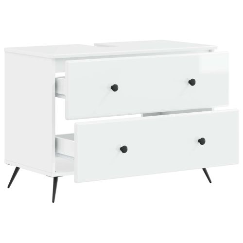 Шкаф за мивка в баня BREDA Бял гланц 82 x 41 x 59 см