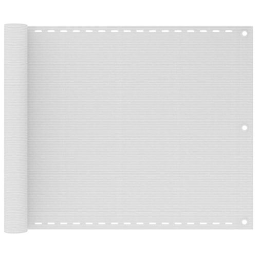 Балконски параван, бял, 75x500 см, HDPE