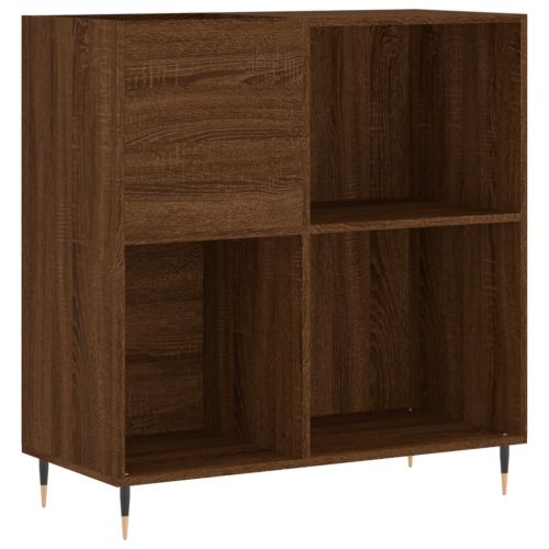 Шкаф за винилови плочи кафяв дъб 84,5x38x89 см инженерно дърво