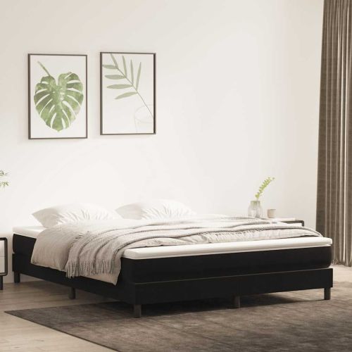 Box Spring Легло без матрак Черно 180x220 cm Velvet