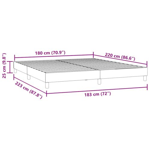 Box Spring Легло без матрак Черно 180x220 cm Velvet