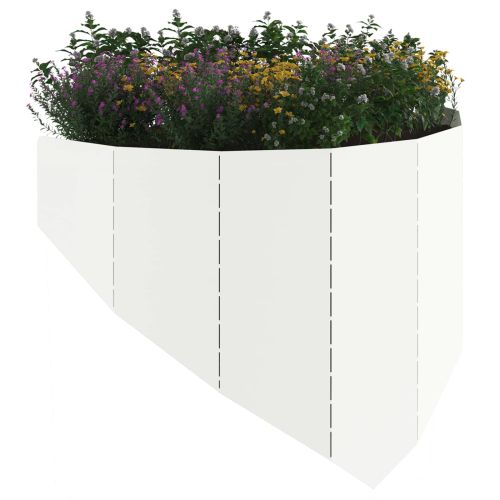 Ограда за трева 100 x 45 cm Стомана Бяло