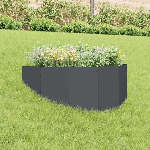 Ограда за трева 100 x 45 cm Стомана Антрацит