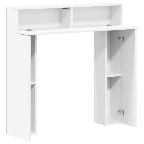 Рамка за камина Бяло 102 x 18 x 100,5 см Инженерна дървесина