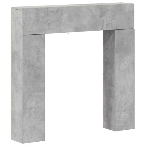 Рамка за камина Бетонно сиво 102 x 18 x 100,5 см