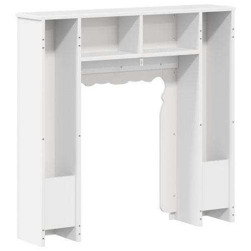 Рамка за камина Бял гланц 93 x 20 x 89 см Инженерна дървесина