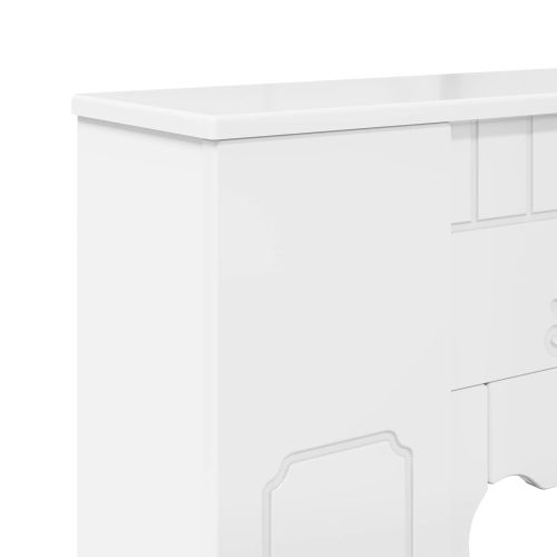 Рамка за камина Бял гланц 93 x 20 x 89 см Инженерна дървесина
