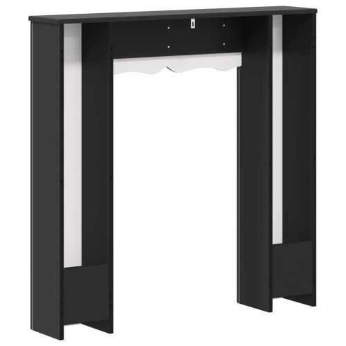 Рамка за камина Черно 102 x 20 x 102 см Инженерна дървесина