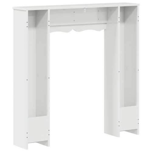 Рамка за камина Бял гланц 102 x 20 x 102 см Инженерна дървесина