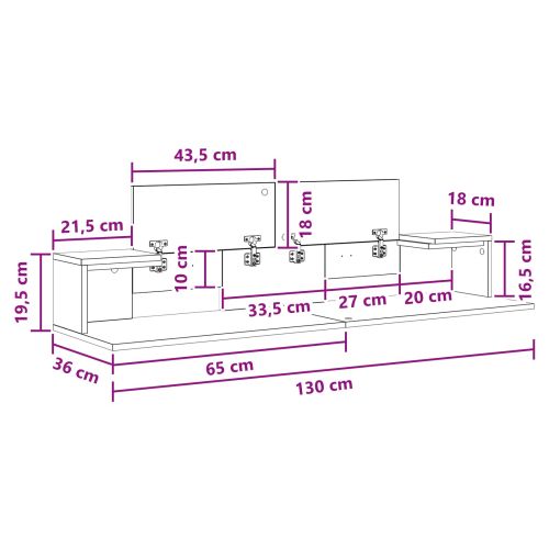 Студио бюро Опушен дъб 130 x 36 x 19,5 см Инженерна дървесина