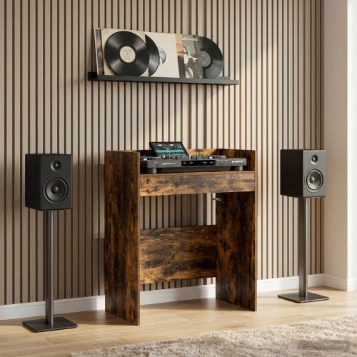 DJ маса Опушен дъб 102 x 45 x 102 см Инженерна дървесина