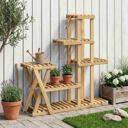 Стойка за растения Бяло 95 x 25 x 101,5 см