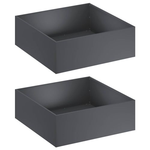 Градинска саксия 2 бр. Антрацит 60 x 60 x 20 см