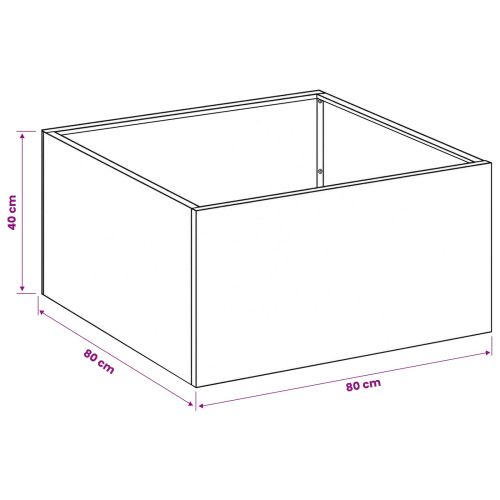 Градинска саксия Черно 80 x 80 x 40 cm
