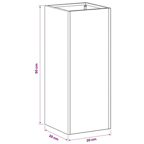 Градинска саксия Черно 20 x 20 x 50 см