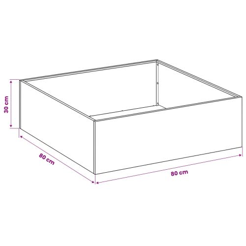 Градинска саксия Черно 80 x 80 x 30 cm