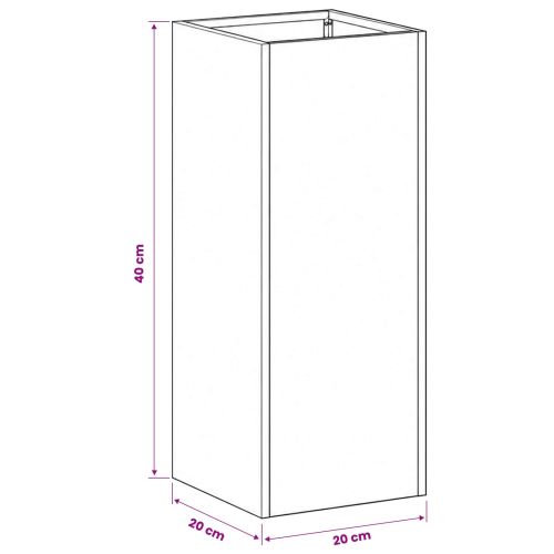 Градинска саксия Черно 20 x 20 x 40 см