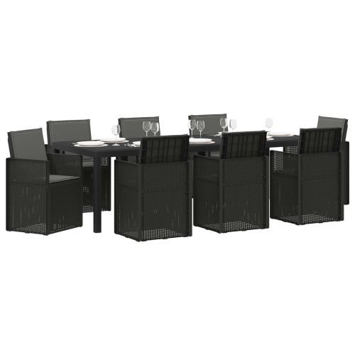 Комплект за хранене в градината 9 бр. Антрацит ПП