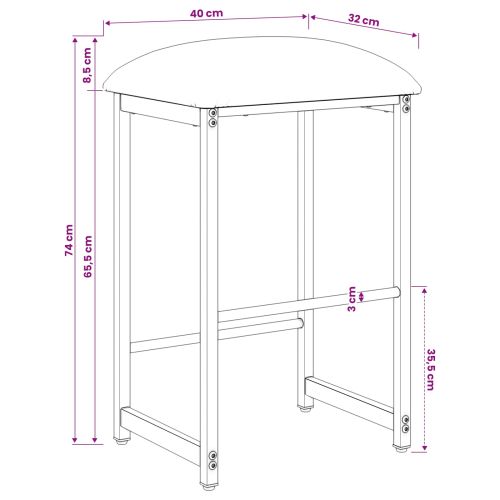 Бар стол Синьо 40 x 32 x 74 см Инженерна дървесина