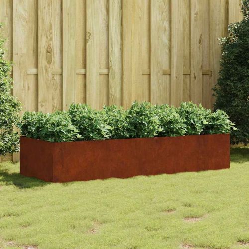Градинска повдигната леха 200x80x40 см кортенова стомана