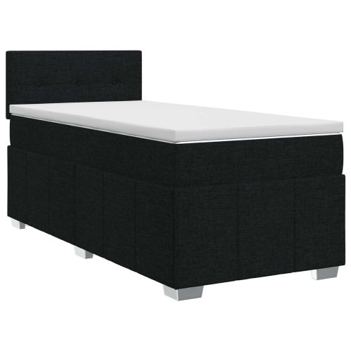 Континентално легло с матрак Черно 90 x 190 cm Текстил