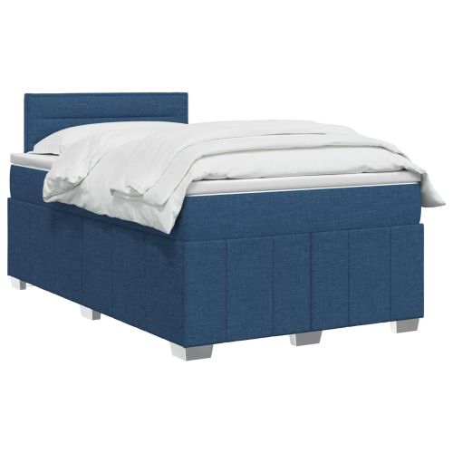 Континентално легло с матрак Синьо 120 x 200 cm Текстил