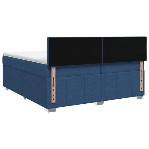 Континентално легло с матрак Синьо 200 x 200 cm Текстил