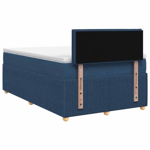 Континентално легло с матрак Синьо 120 x 190 cm Текстил
