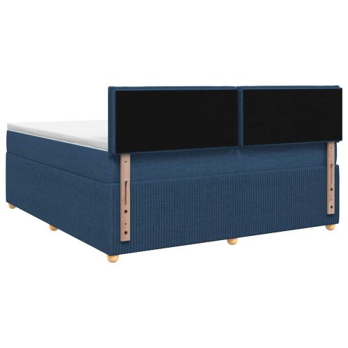 Континентално легло с матрак Синьо 140 x 190 cm Текстил