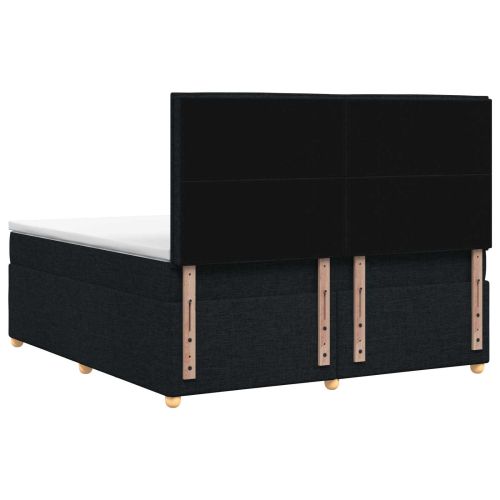 Континентално легло с матрак Черно 180 x 200 cm Текстил