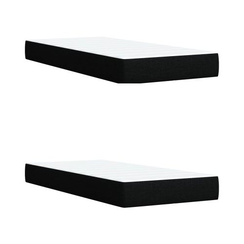 LED легло с матрак с LED ленти Черно 200 x 200 cm Текстил