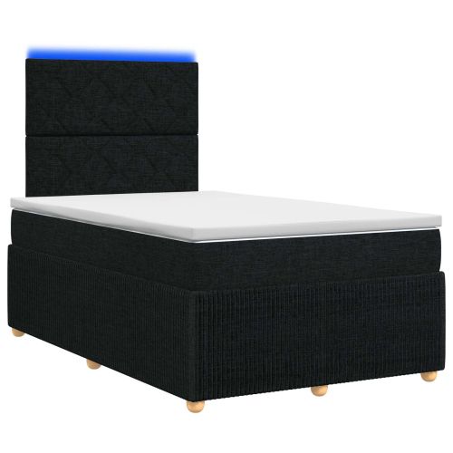 LED легло с матрак с LED ленти Черно 120 x 190 cm Текстил